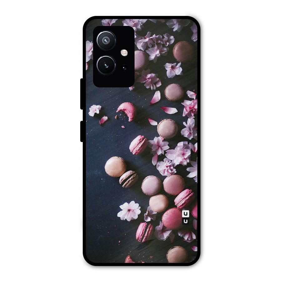 Macaroons And Cheery Blossoms Metal Back Case for Vivo Y75 5G