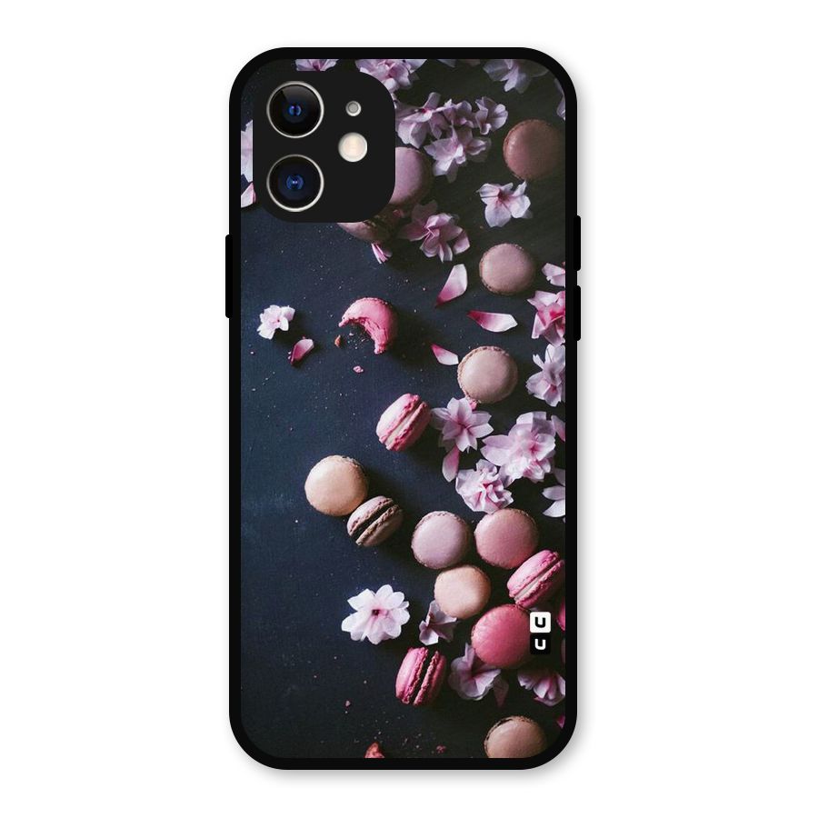 Macaroons And Cheery Blossoms Metal Back Case for iPhone 12