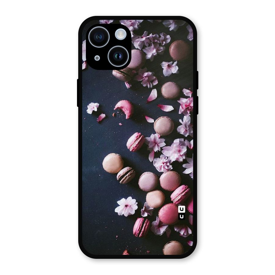 Macaroons And Cheery Blossoms Metal Back Case for iPhone 14