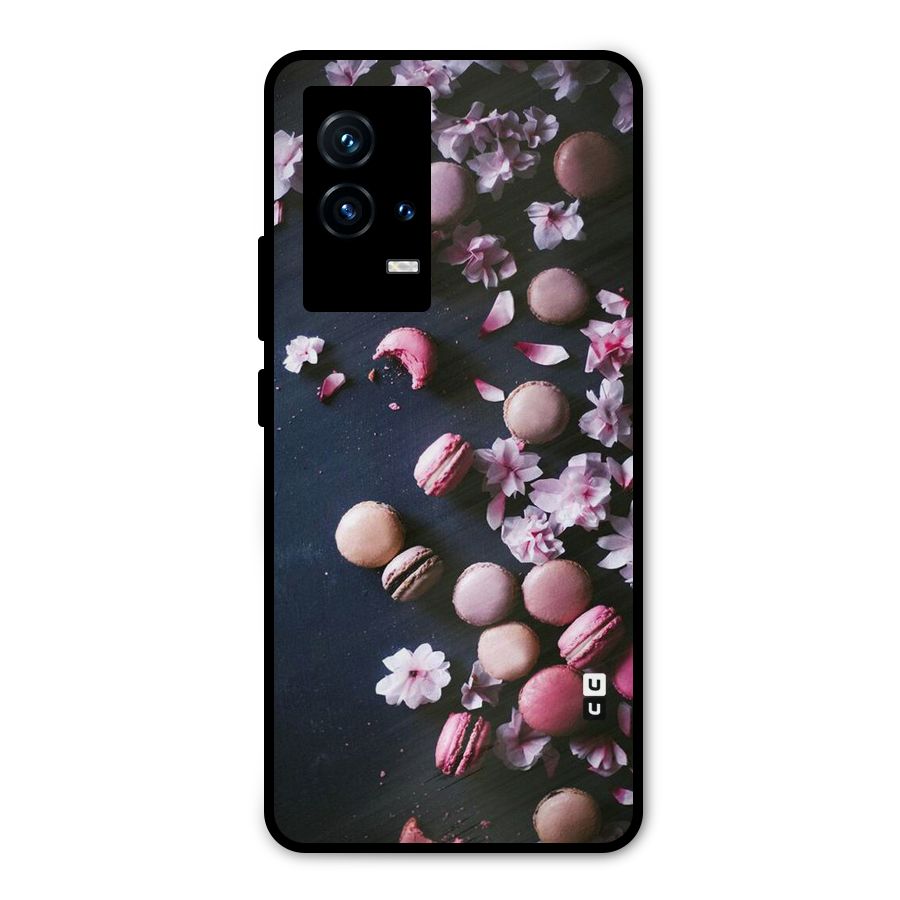 Macaroons And Cheery Blossoms Metal Back Case for iQOO 9 5G