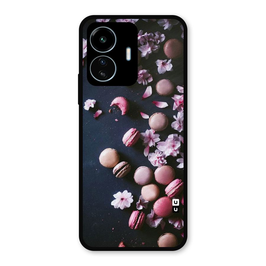Macaroons And Cheery Blossoms Metal Back Case for vivo iQOO Z6 Lite 5G