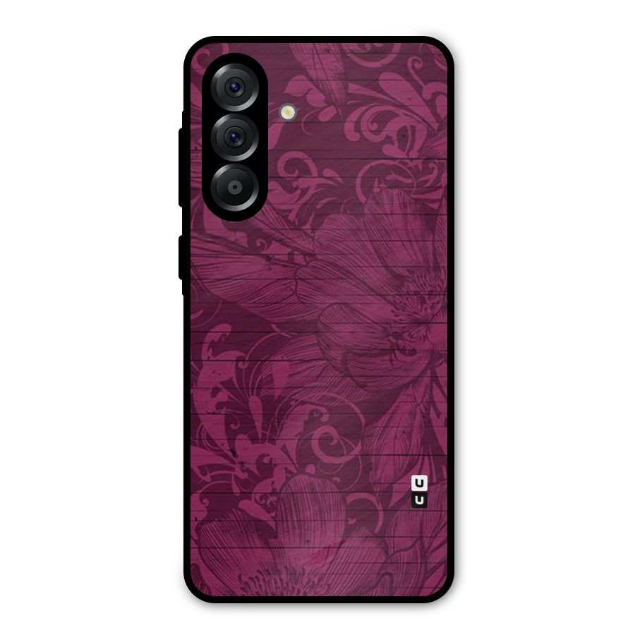 Magenta Floral Pattern Metal Back Case for Galaxy A56