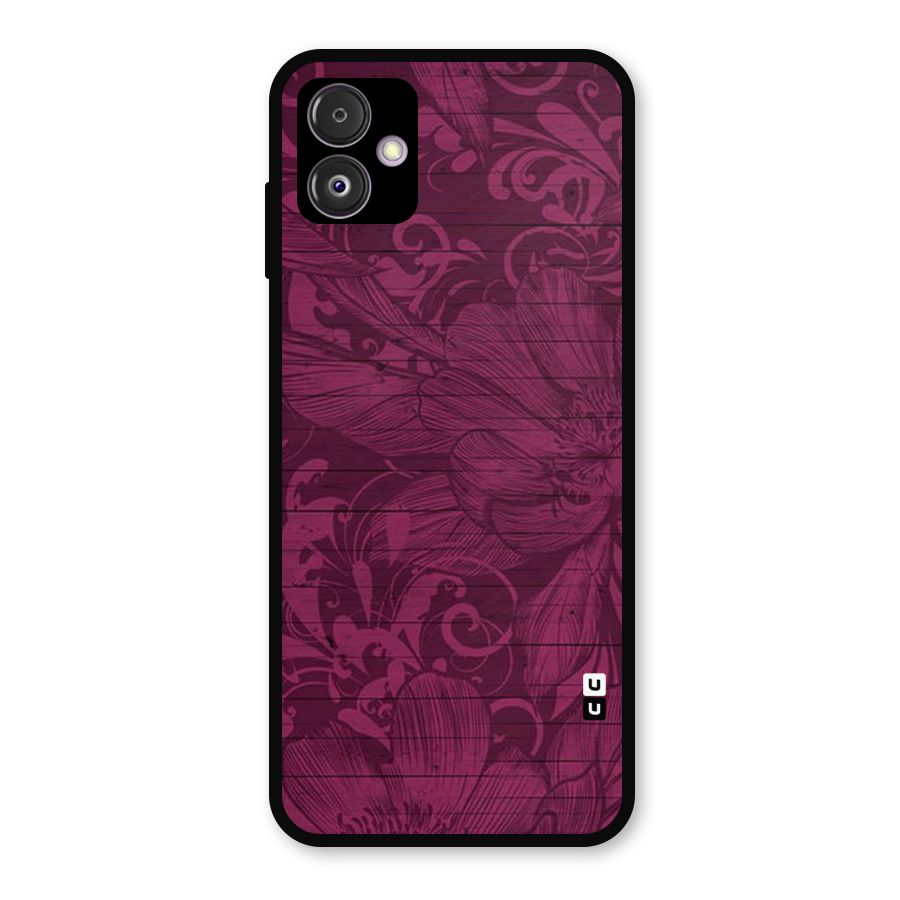 Magenta Floral Pattern Metal Back Case for Galaxy F14