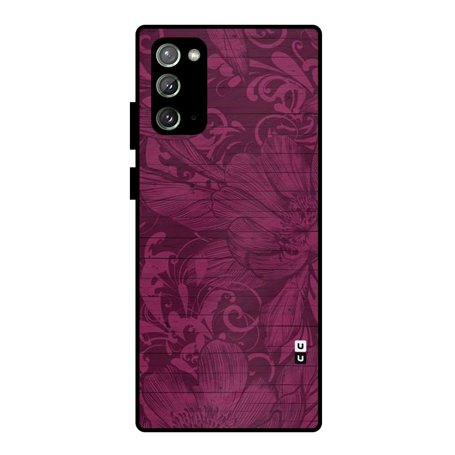 Magenta Floral Pattern Metal Back Case for Galaxy Note 20