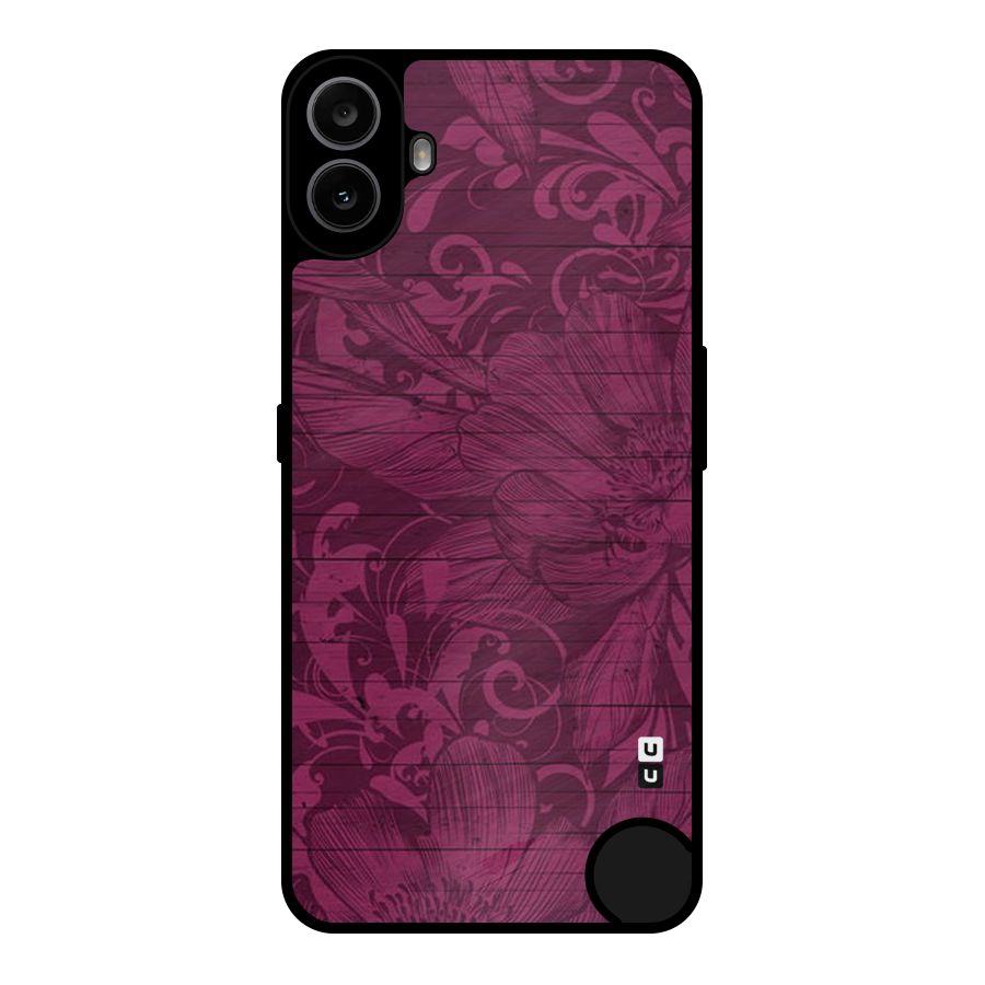 Magenta Floral Pattern Metal Back Case for Nothing CMF Phone 1