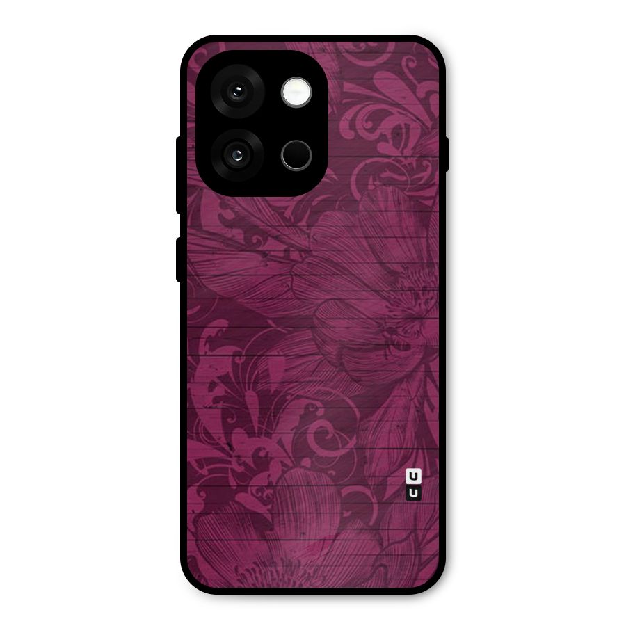 Magenta Floral Pattern Metal Back Case for OnePlus 13s