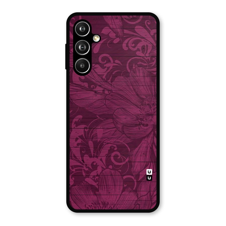 Magenta Floral Pattern Metal Back Case for Samsung Galaxy M54