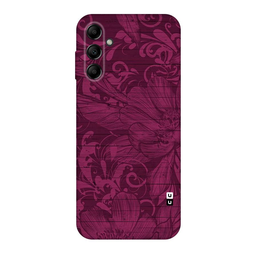 Magenta Floral Pattern Original Polycarbonate Back Case for Galaxy A14 5G