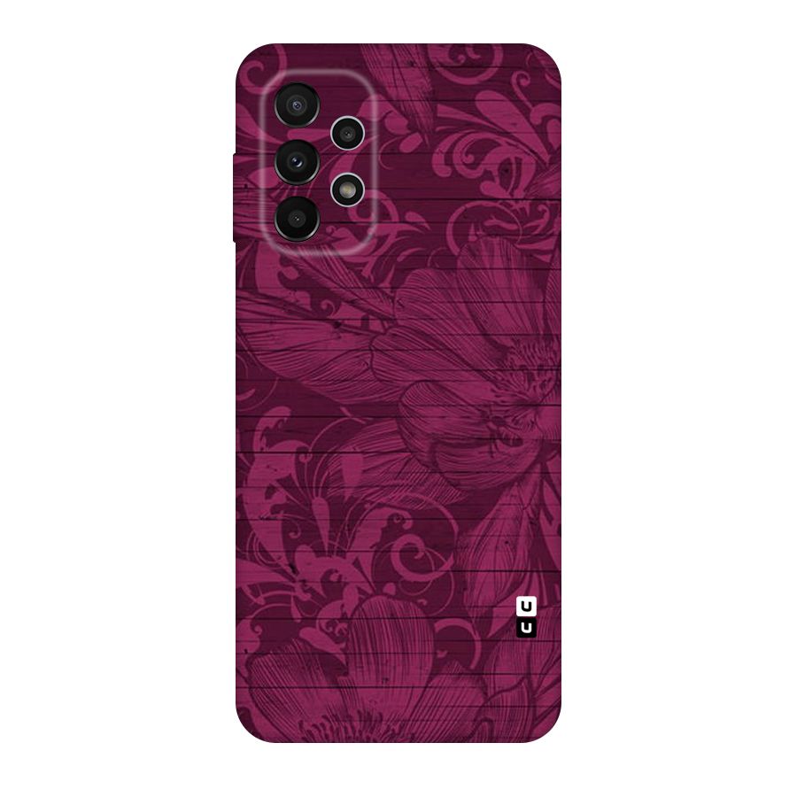 Magenta Floral Pattern Original Polycarbonate Back Case for Galaxy A23