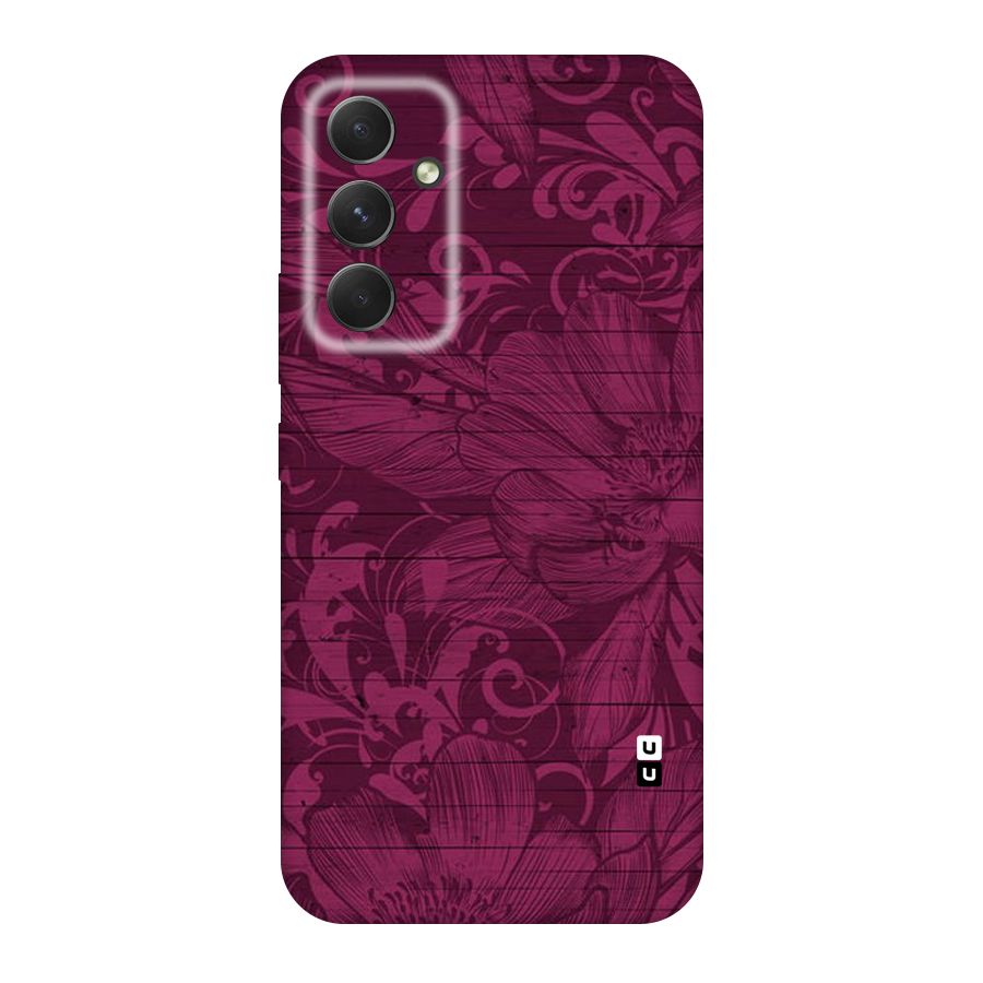 Magenta Floral Pattern Original Polycarbonate Back Case for Galaxy A54