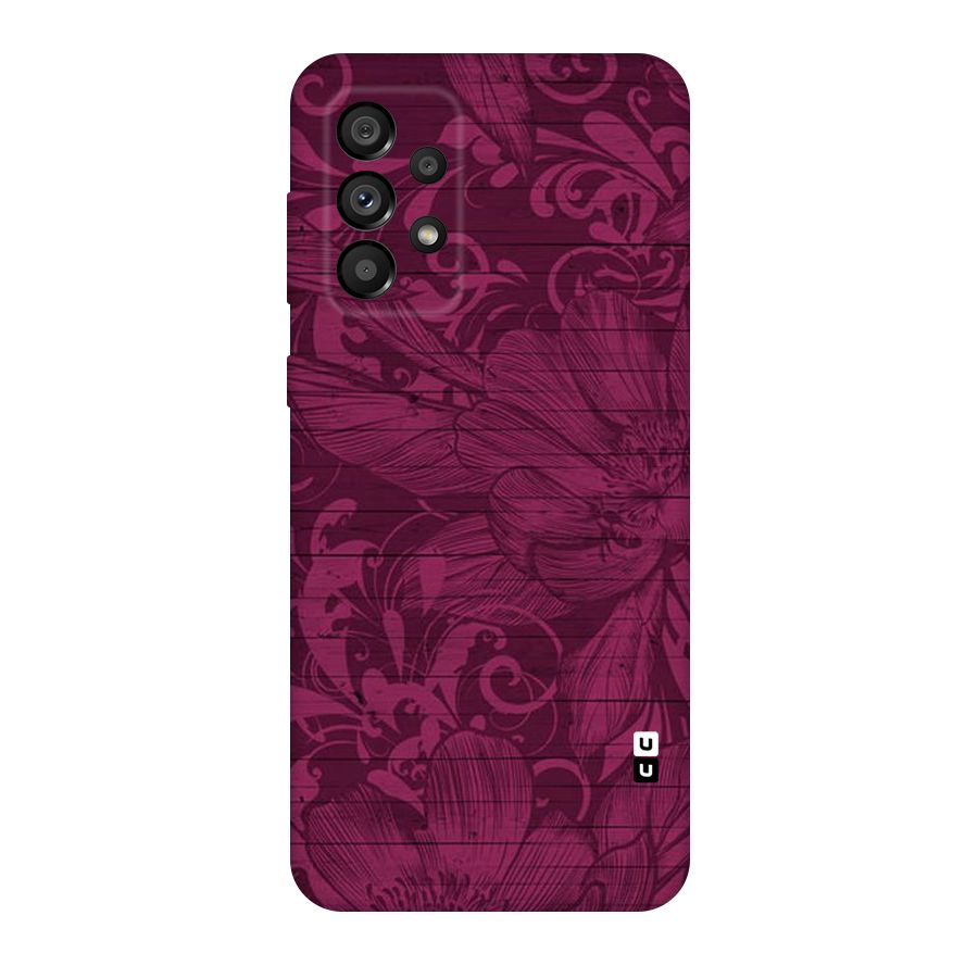 Magenta Floral Pattern Original Polycarbonate Back Case for Galaxy A73 5G