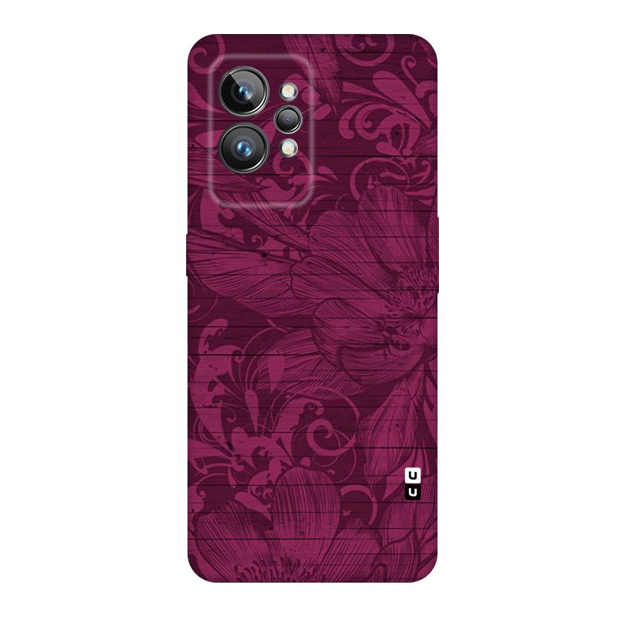 Magenta Floral Pattern Original Polycarbonate Back Case for Realme GT2 Pro