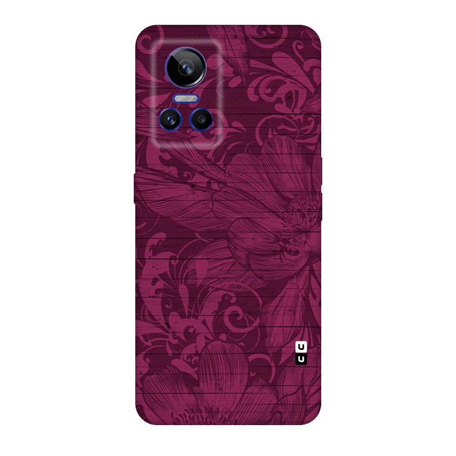 Magenta Floral Pattern Original Polycarbonate Back Case for Realme GT Neo 3