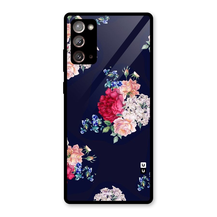 Magenta Peach Floral Glass Back Case for Galaxy Note 20