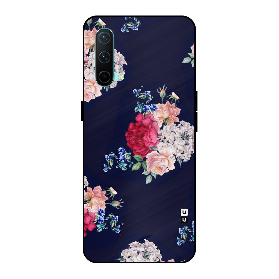Magenta Peach Floral Metal Back Case for OnePlus Nord CE 5G