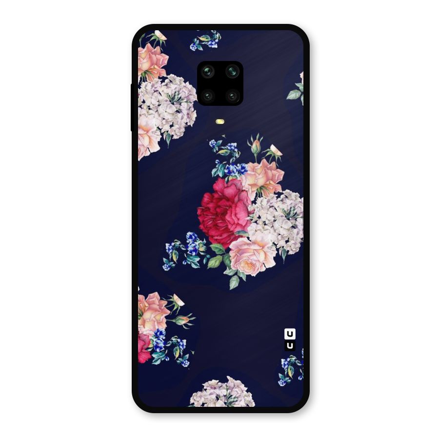 Magenta Peach Floral Metal Back Case for Redmi Note 10 Lite