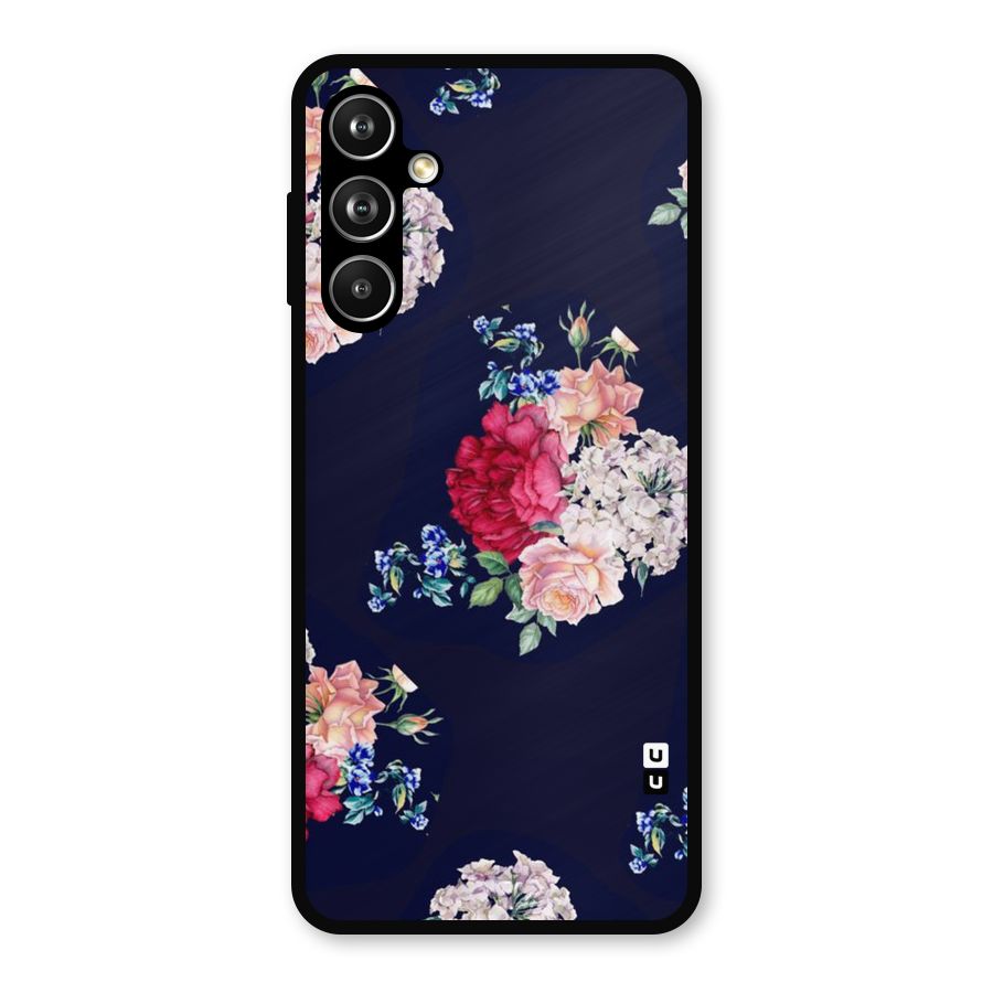 Magenta Peach Floral Metal Back Case for Samsung Galaxy M54