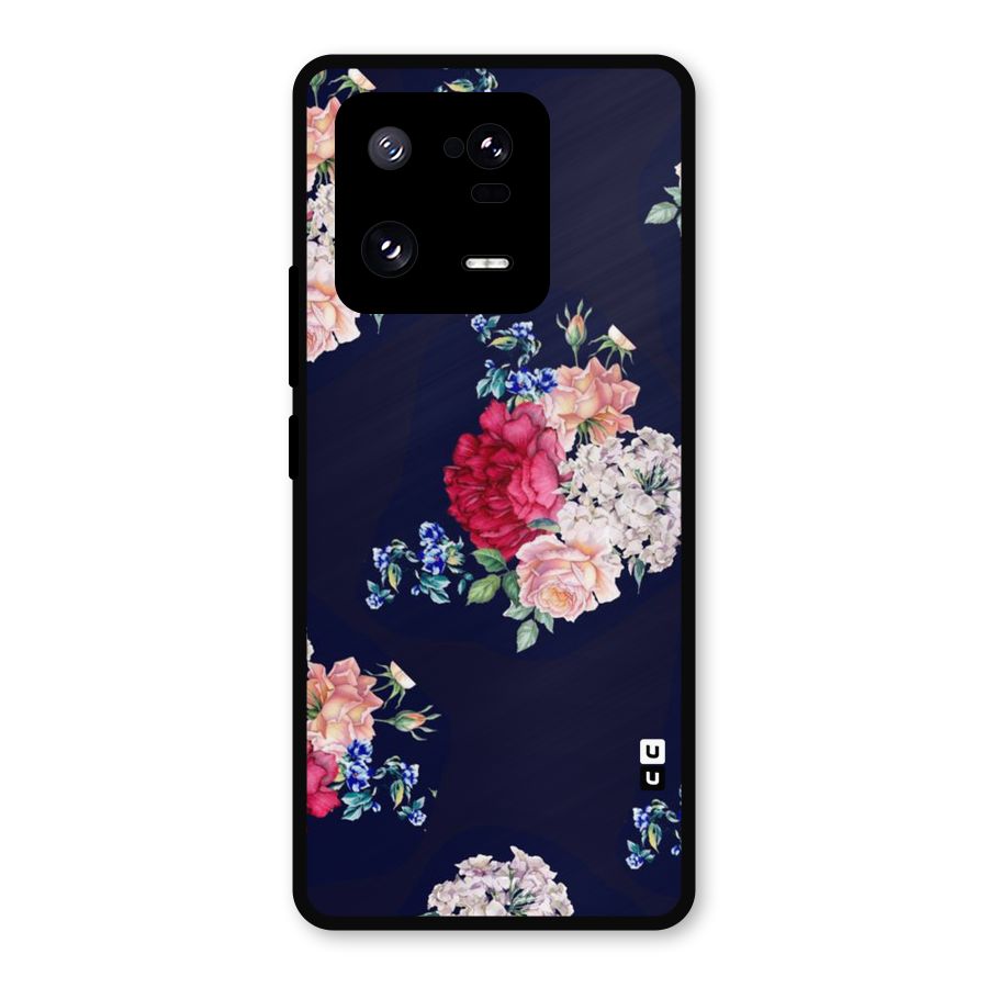 Magenta Peach Floral Metal Back Case for Xiaomi 13 Pro