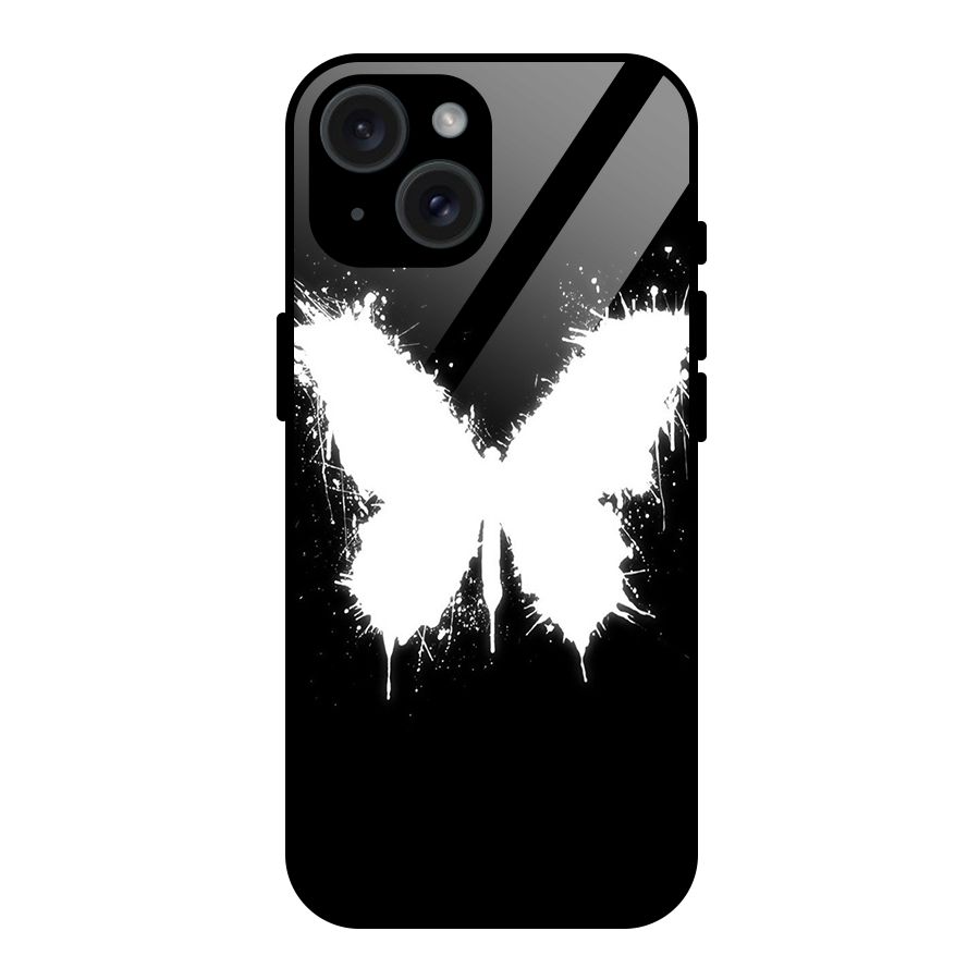 Magic Butterfly Glass Back Case for iPhone 15
