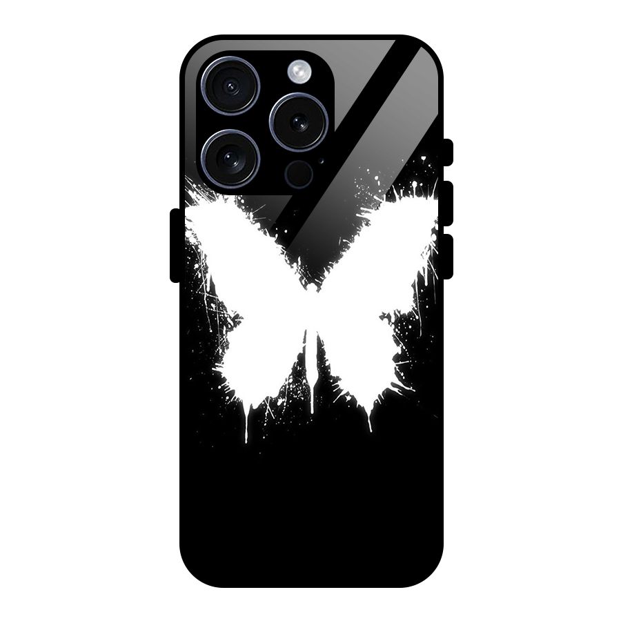 Magic Butterfly Glass Back Case for iPhone 15 Pro