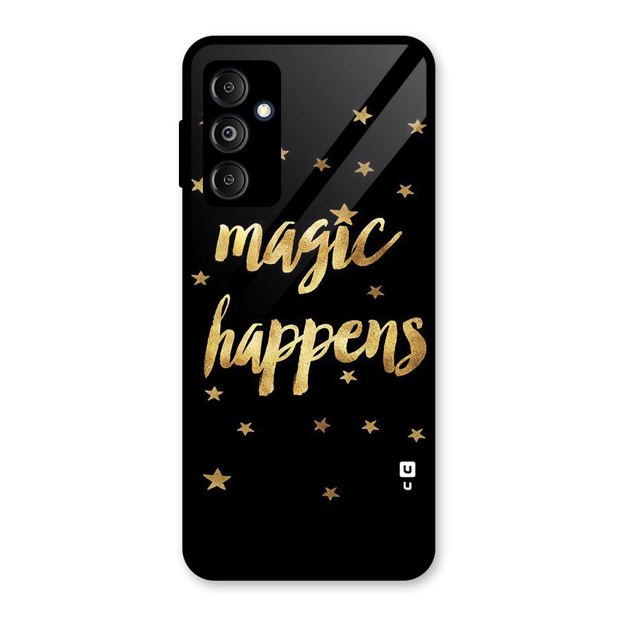 Magic Happens Glass Back Case for Galaxy M14 5G