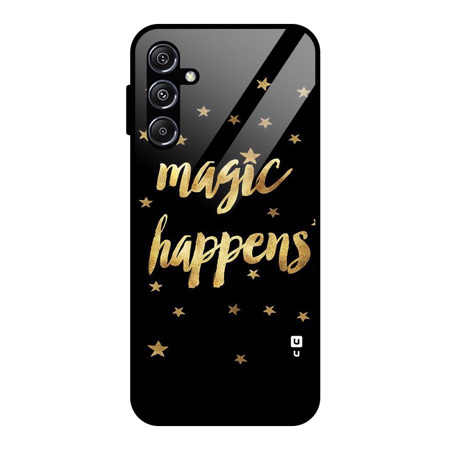 Magic Happens Glass Back Case for Galaxy M34 5G