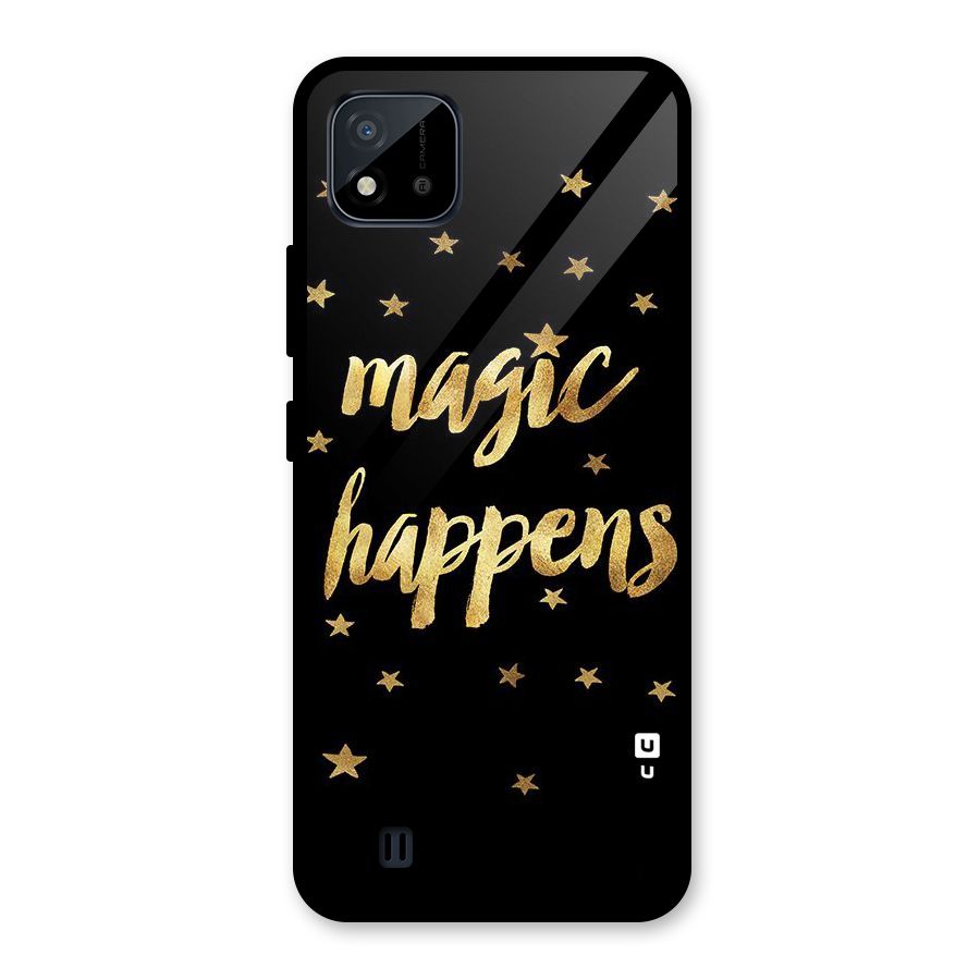 Magic Happens Glass Back Case for Realme C11 2021