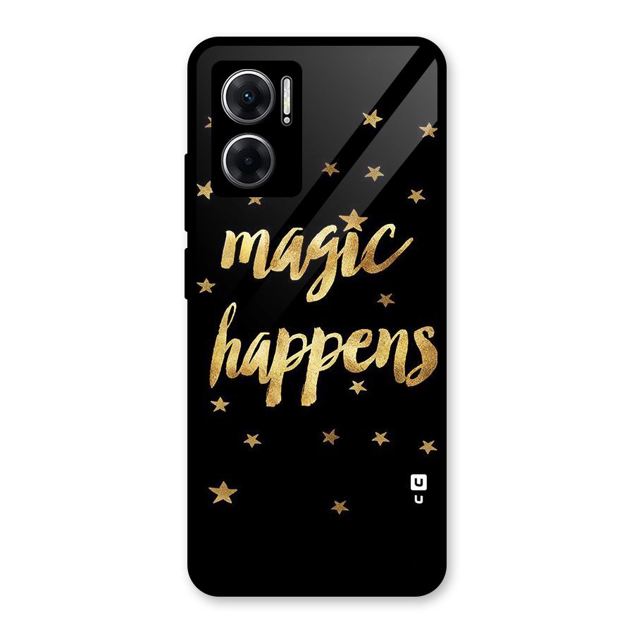 Magic Happens Glass Back Case for Redmi 11 Prime 5G