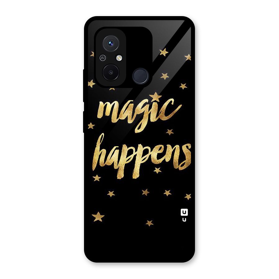 Magic Happens Glass Back Case for Redmi 12C