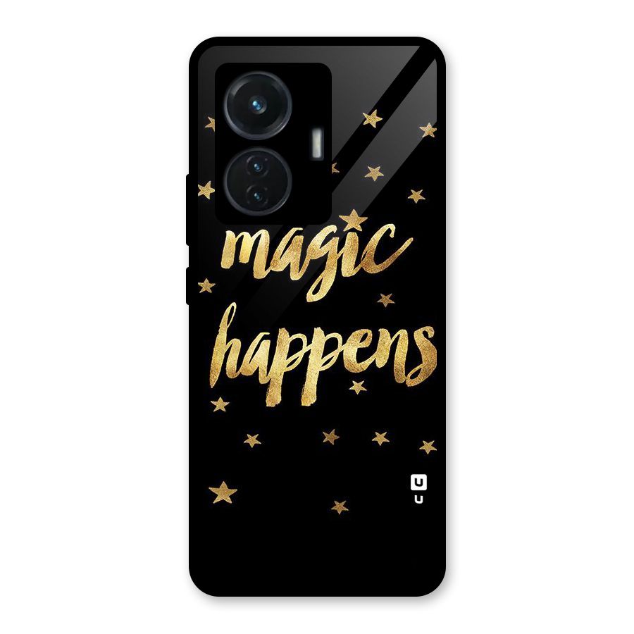 Magic Happens Glass Back Case for Vivo T1 44W