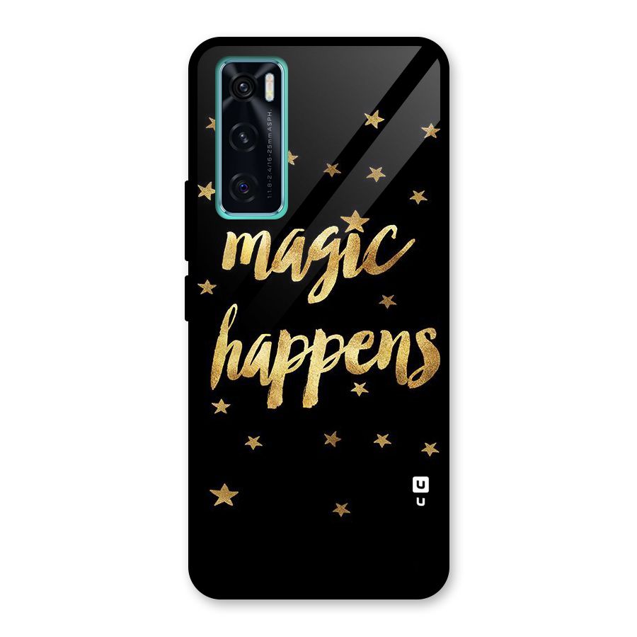 Magic Happens Glass Back Case for Vivo V20 SE