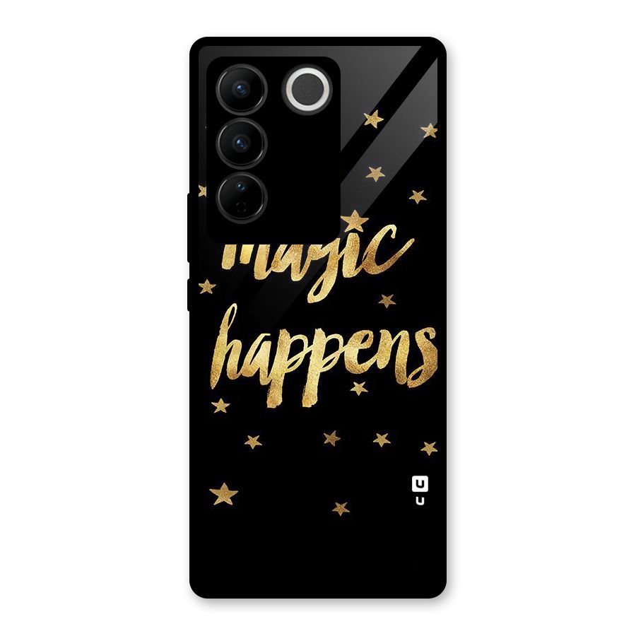 Magic Happens Glass Back Case for Vivo V27 Pro