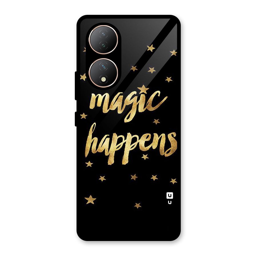 Magic Happens Glass Back Case for Vivo Y100A