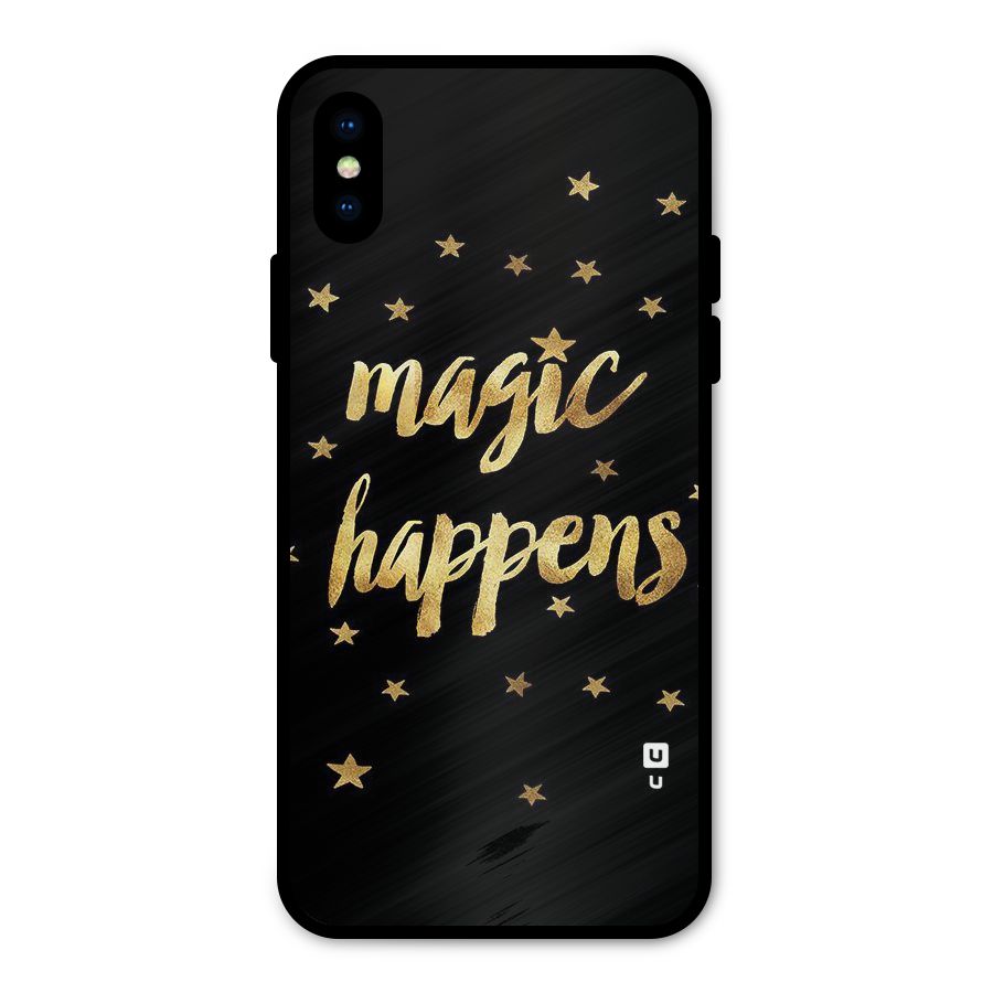 Magic Happens Metal Back Case for iPhone XS