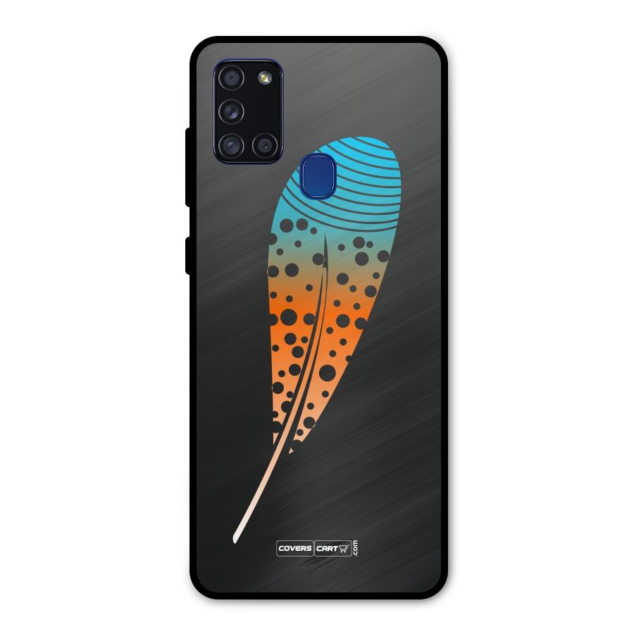 Magical Feather Metal Back Case for Galaxy A21s