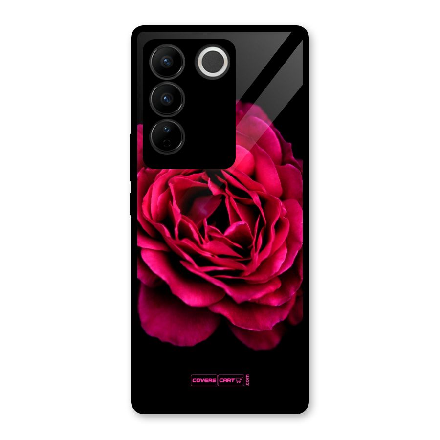 Magical Rose Glass Back Case for Vivo V27 Pro