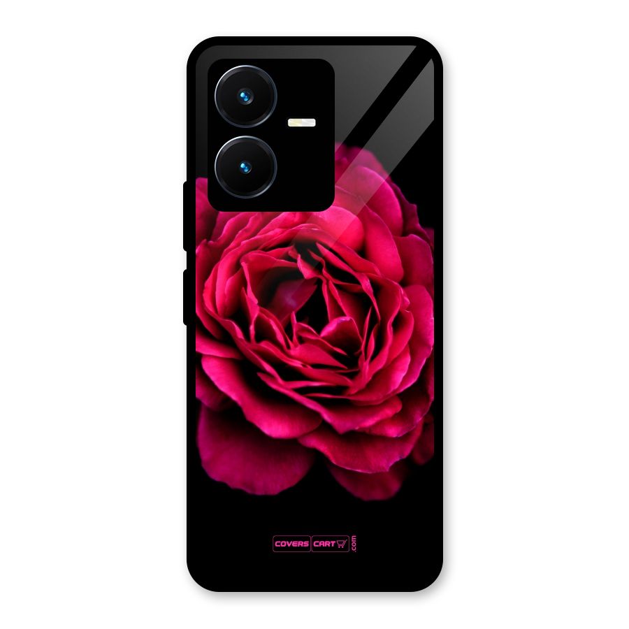 Magical Rose Glass Back Case for Vivo Y22s