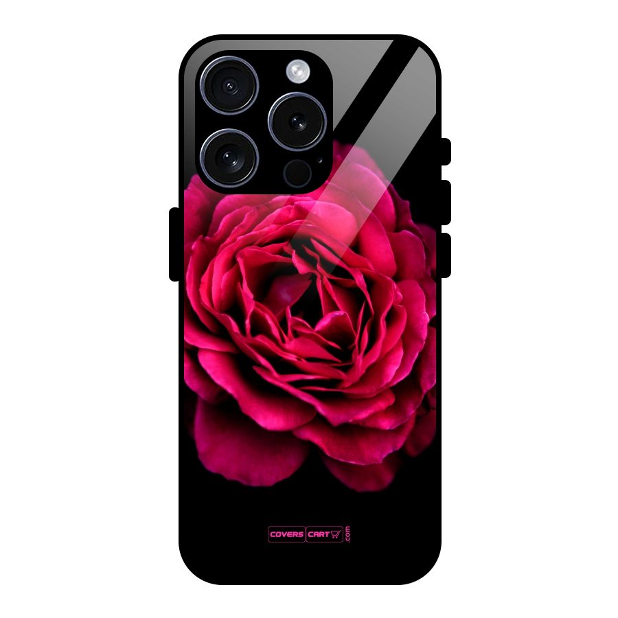 Magical Rose Glass Back Case for iPhone 15 Pro