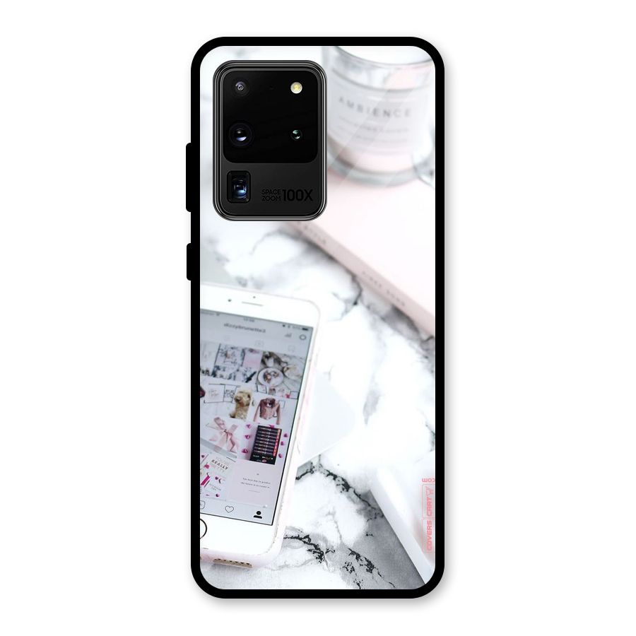 Make Up And Phone Glass Back Case for Galaxy S20 Ultra