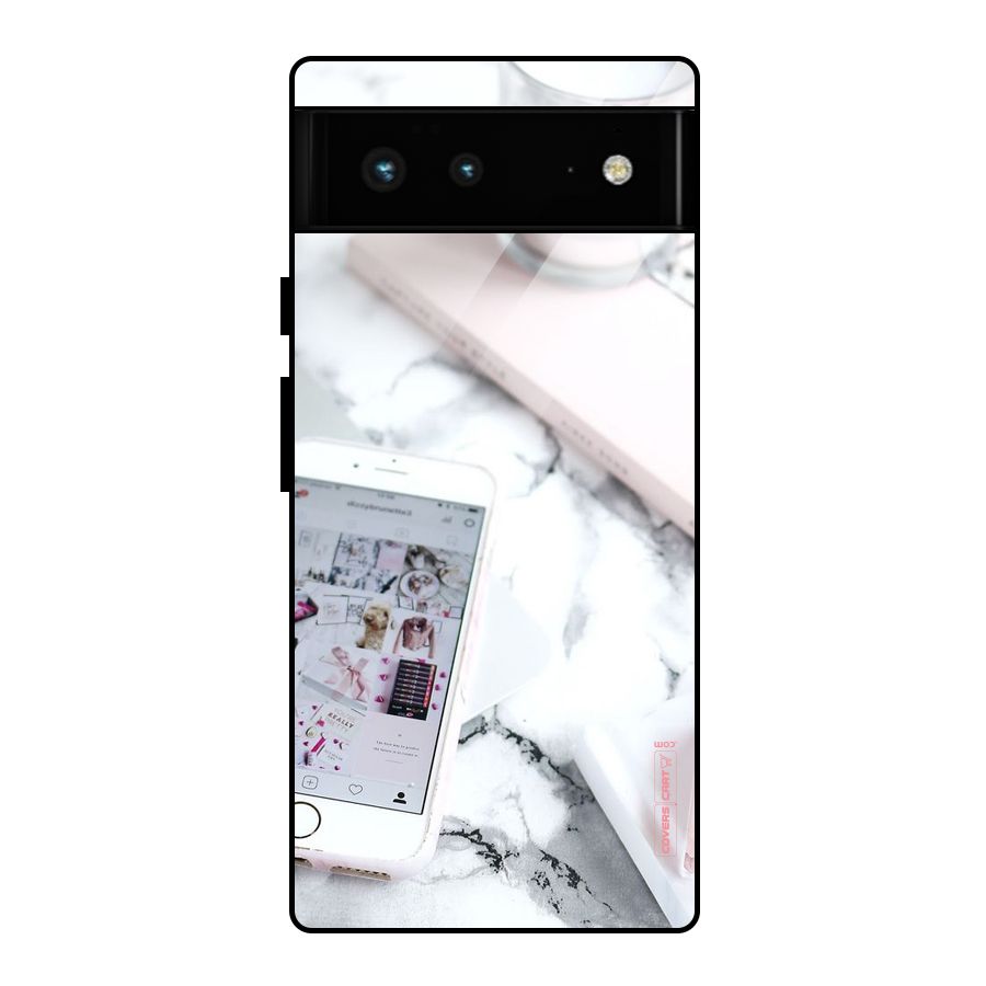 Make Up And Phone Glass Back Case for Google Pixel 6