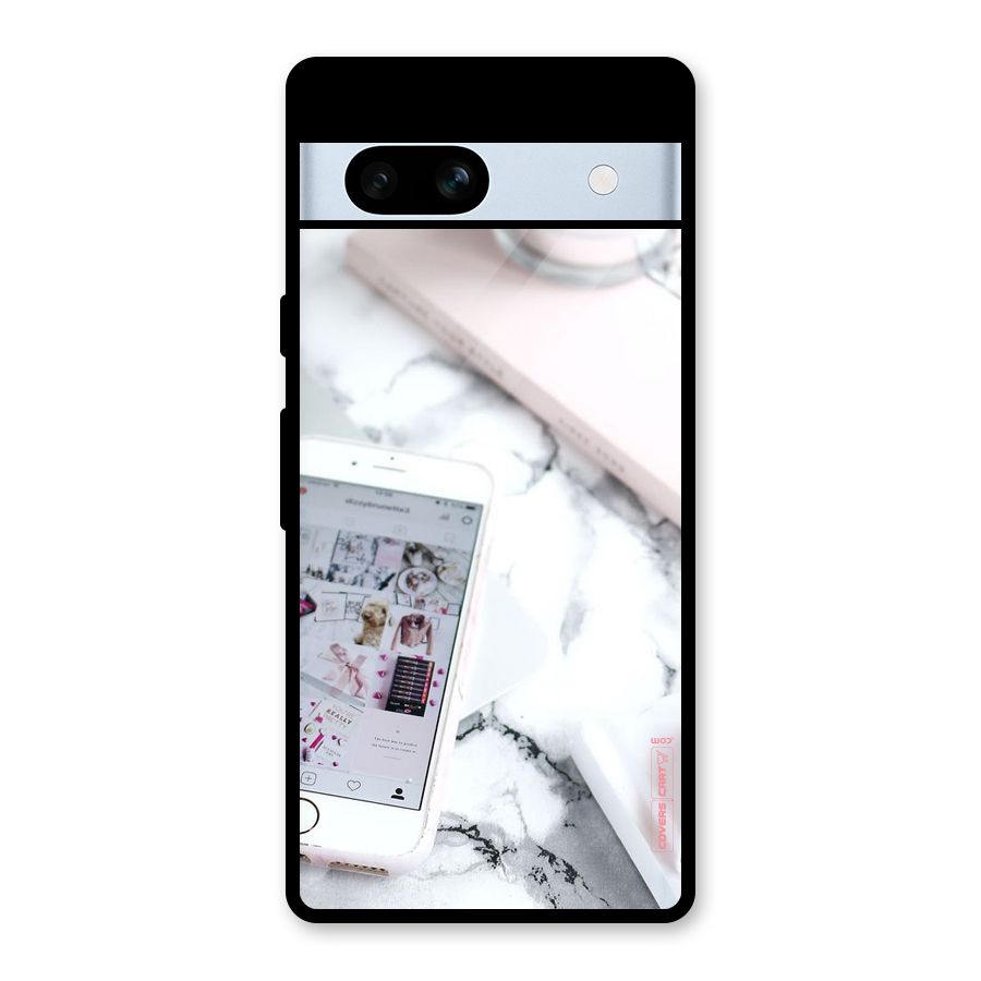Make Up And Phone Glass Back Case for Google Pixel 7a