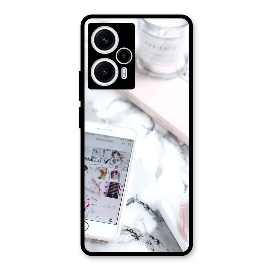 Make Up And Phone Glass Back Case for Poco F5