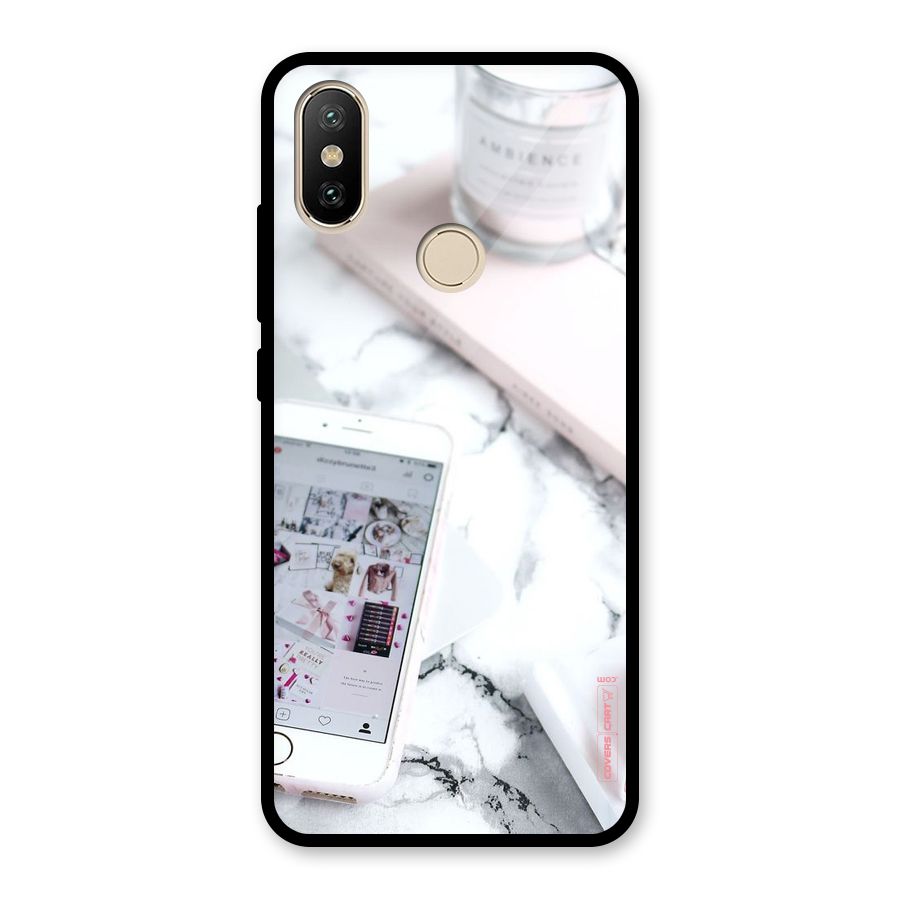 Make Up And Phone Glass Back Case for Redmi A2