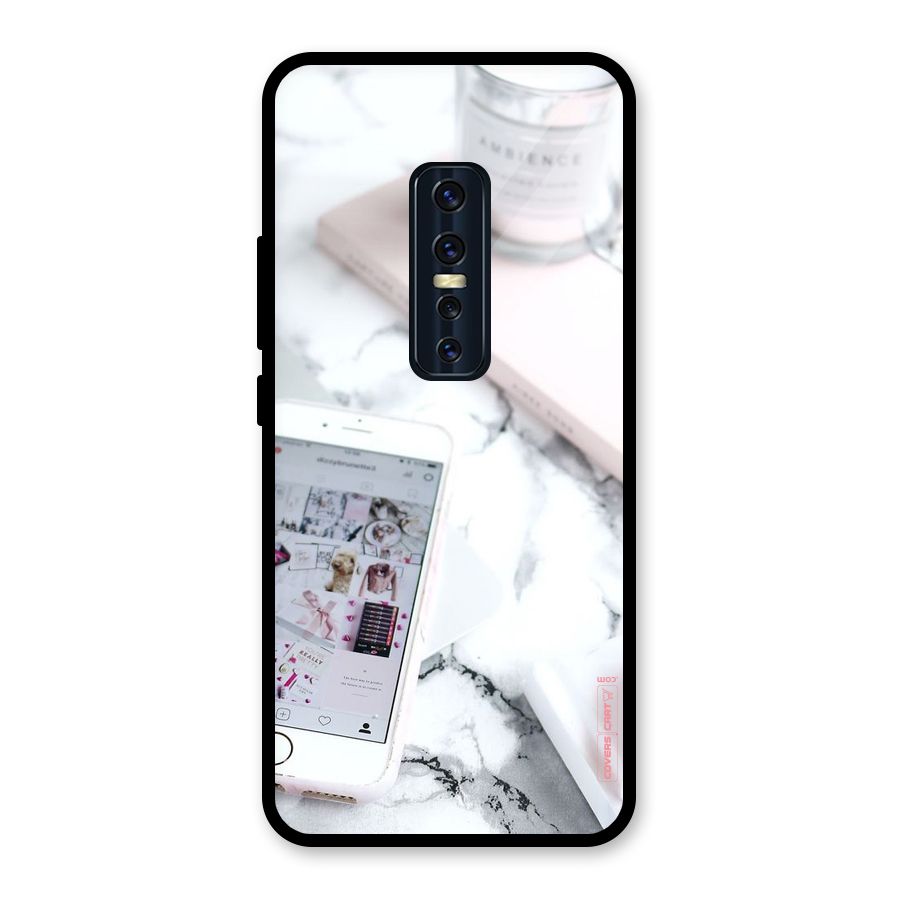 Make Up And Phone Glass Back Case for Vivo V17 Pro
