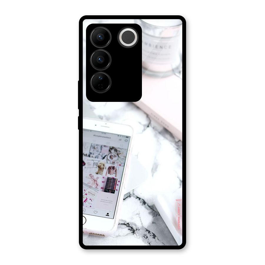 Make Up And Phone Glass Back Case for Vivo V27