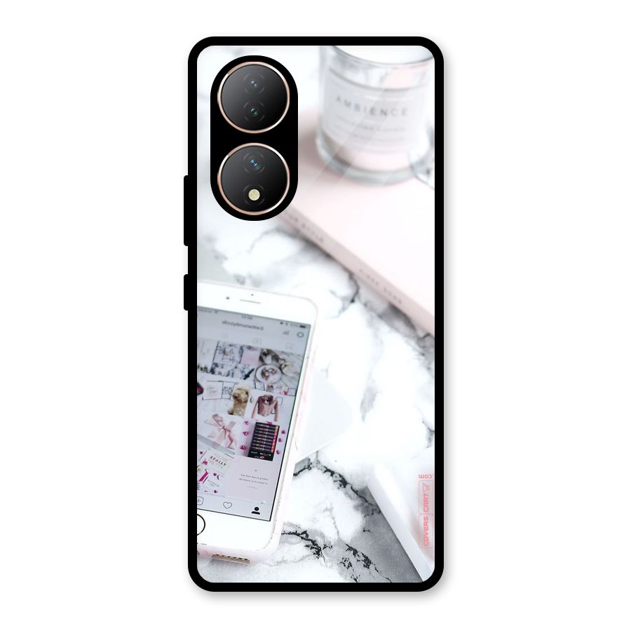 Make Up And Phone Glass Back Case for Vivo Y100A