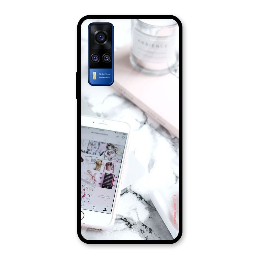 Make Up And Phone Glass Back Case for Vivo Y31