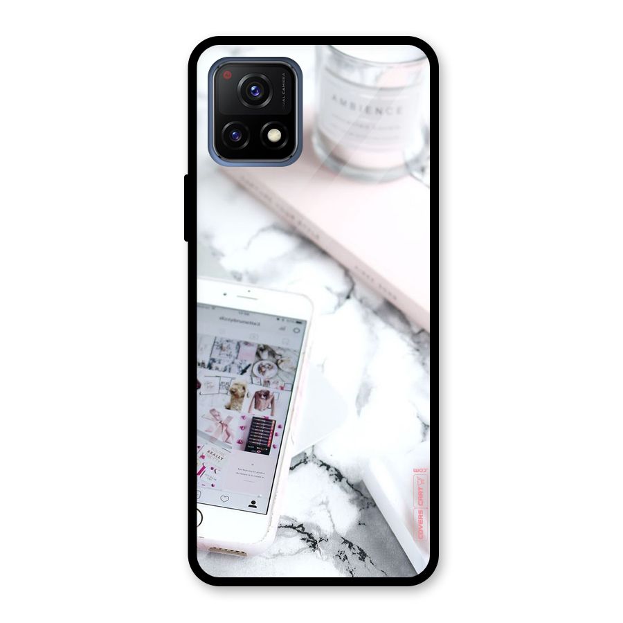 Make Up And Phone Glass Back Case for Vivo Y72 5G