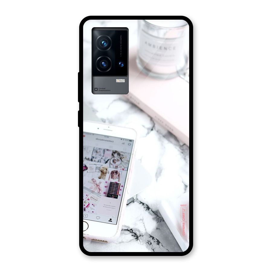 Make Up And Phone Glass Back Case for iQOO 9 5G