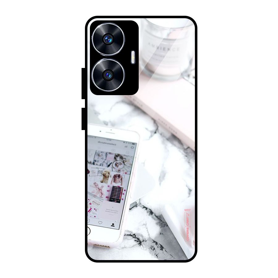 Make Up And Phone Glass Back Case for realme C55